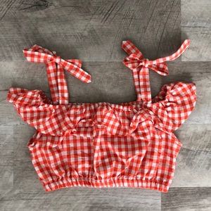 Cropped Gingham Top